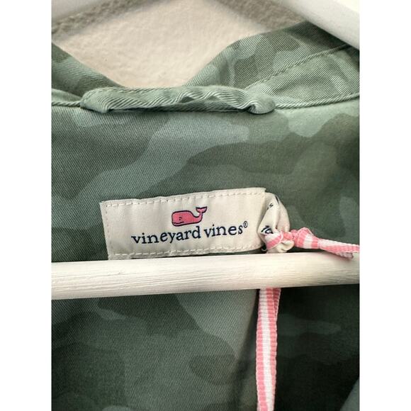 Vineyard Vines Margo Camo Shirt Dress size 10 - Picture 6 of 9